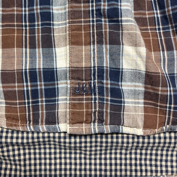 Johnston & Murphy Plaid Flannel Button Down Shirt Mens XL Tailored Fit EUC - Picture 6 of 8